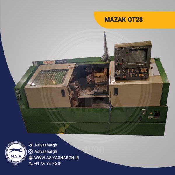 تراش  CNC MAZAK QT 28 مشخصات فنی :👇 📍سال ساخت:1991 ⚙کنترل:MAZATROL T32-2 ⚙طول ماشینکاری: 1000 mm ⚙قطر ماشینکاری: 510 mm 📍سه نظام: 210mm 📍سرعت:4200rpm 👈ماشين آلات موجود شركت آسياي شرق 👉   اطلاعات بیشتر👇 اینستاگرام: @ASIYASHARGH تلگرام: https://telegram.me/Asiyashargh